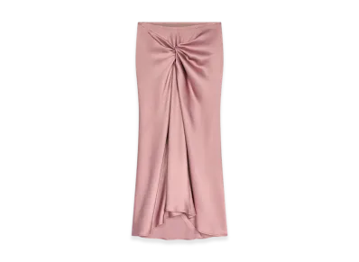DRIES VAN NOTEN Women's Midi Draped Skirt "Old rose"