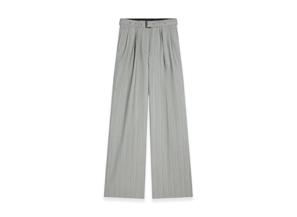 DRIES VAN NOTEN Women's Belted Wool Trousers "Green"
