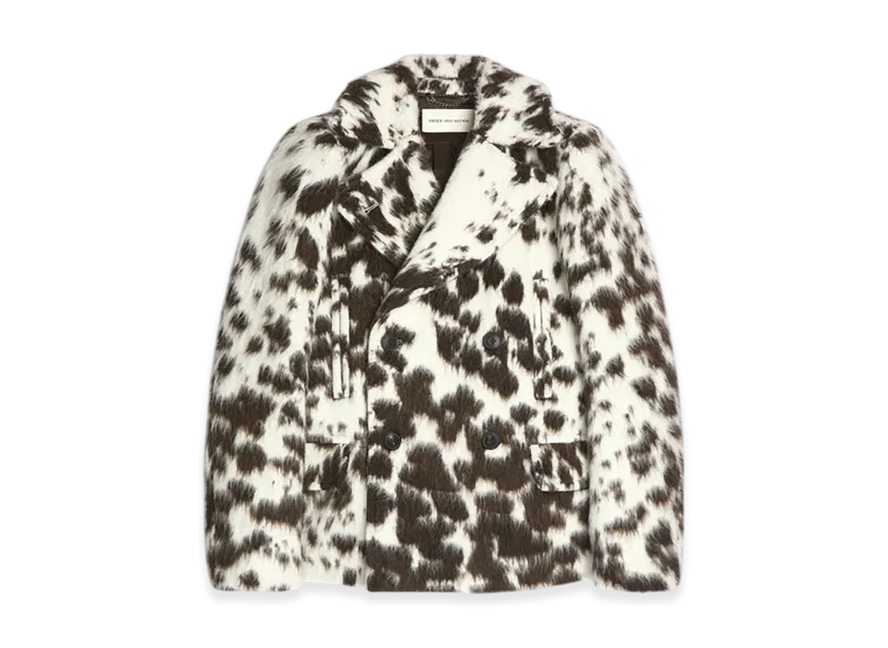DRIES VAN NOTEN Women's Cowhide Caban Jacket "Brown"