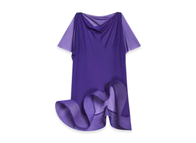 DRIES VAN NOTEN Women's Sculpted Silk Top "Purple"