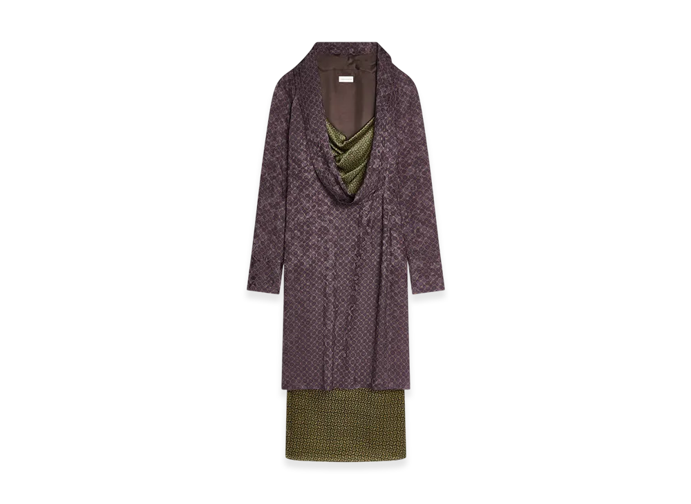 DRIES VAN NOTEN Women's Double Layered Viscose Dress "Brown"