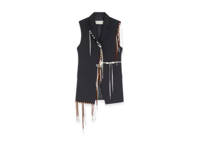 DRIES VAN NOTEN Women's Embellished Sleeveless Blazer "Navy"