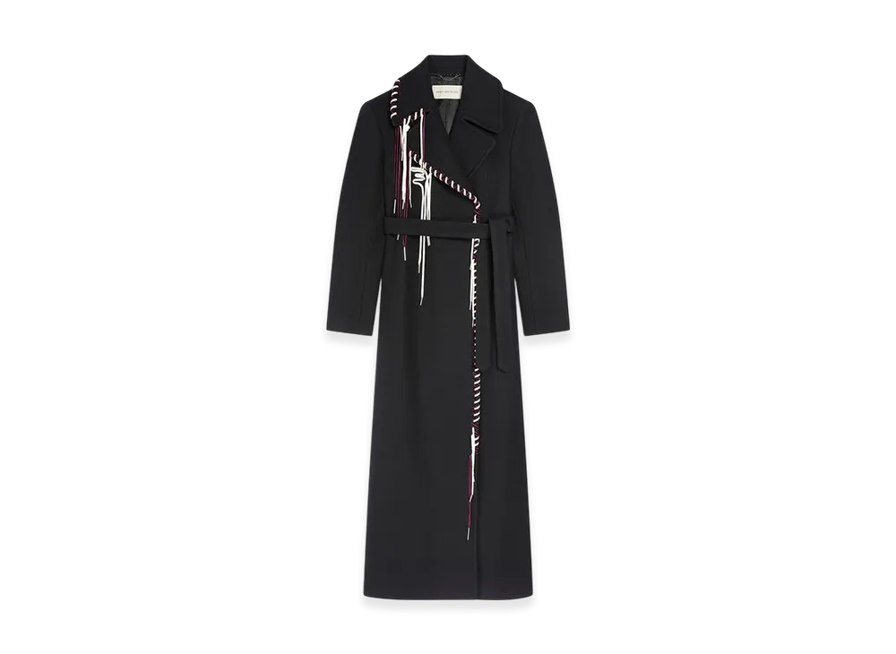 DRIES VAN NOTEN Women's Embellished Wool Coat "Black"