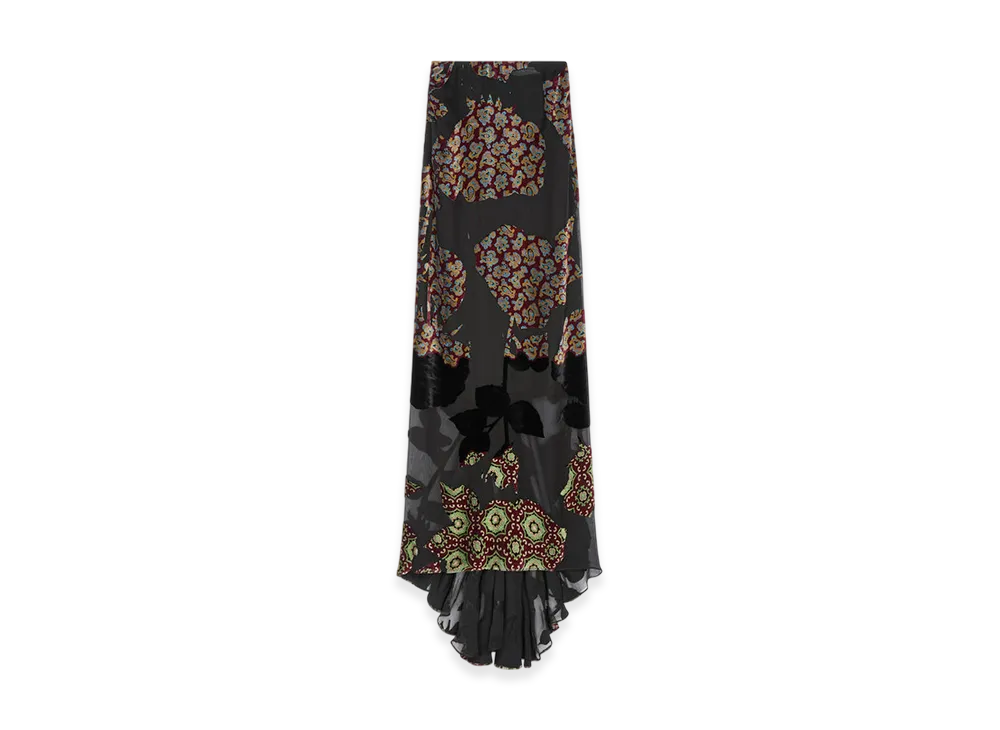 DRIES VAN NOTEN Women's Layered Viscose Silk Skirt "Black"