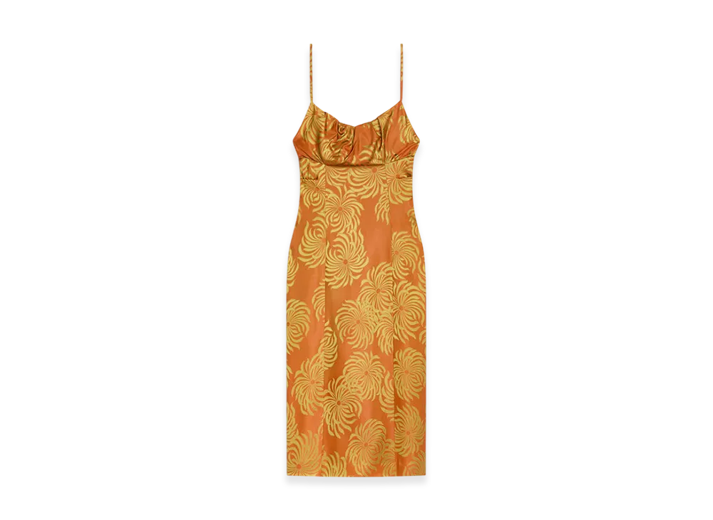 DRIES VAN NOTEN Women's Jacquard Slip Dress "Orange"