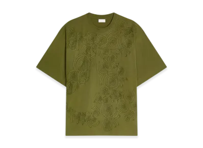 DRIES VAN NOTEN Women's Embroidered Cotton Tee "Green"
