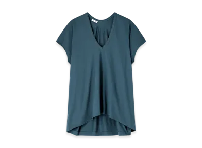 DRIES VAN NOTEN Women's V-Neck Tee "Petrol"