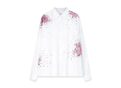 DRIES VAN NOTEN Women's Embellished Cocoon Shirt "White"