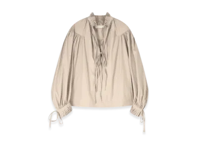 DRIES VAN NOTEN Women's Ruffled Cotton Shirt "Sand"