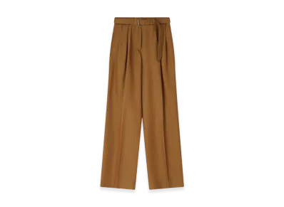 DRIES VAN NOTEN Women's Belted Wool Pants "Tan"