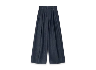 DRIES VAN NOTEN Women's Wide Pleated Jeans "Indigo"