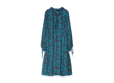 DRIES VAN NOTEN Women's Printed Viscose Dress "Turquoise"