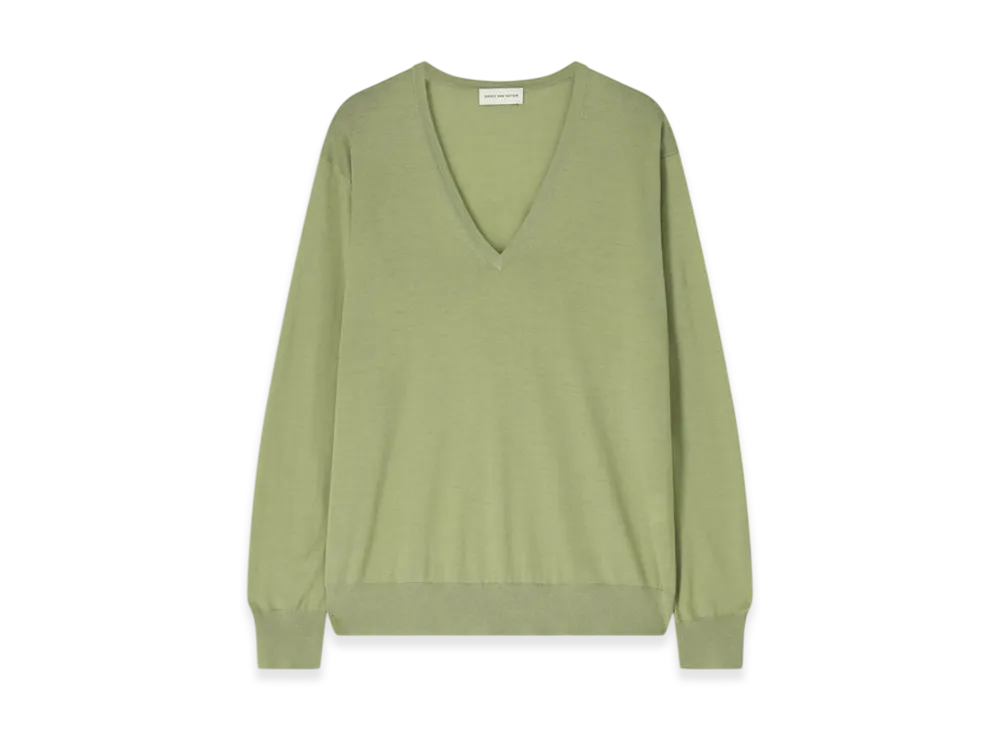 DRIES VAN NOTEN Women's Merino Wool Sweater "Olive"