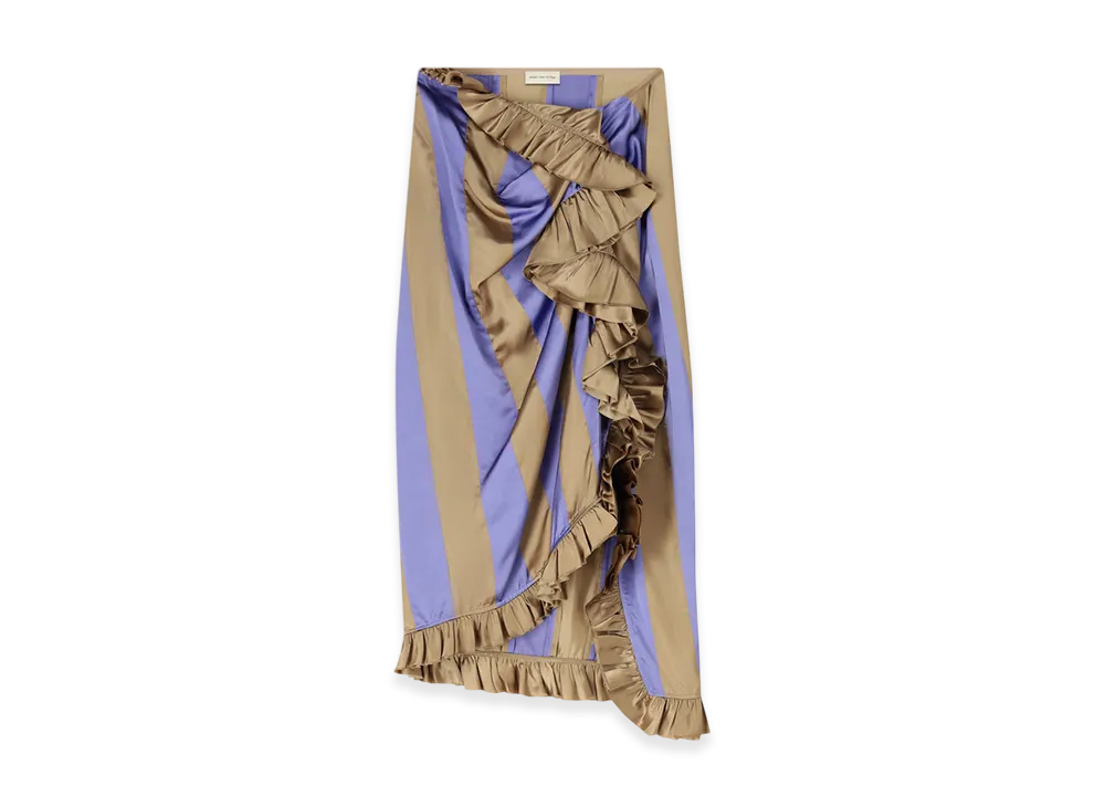 DRIES VAN NOTEN Women's Satin Midi Skirt "Lavender"