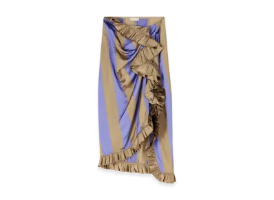 DRIES VAN NOTEN Women's Satin Midi Skirt "Lavender"