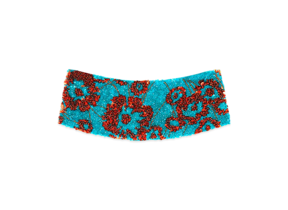 DRIES VAN NOTEN Women's Embroidered Cummerbund "Turquoise"