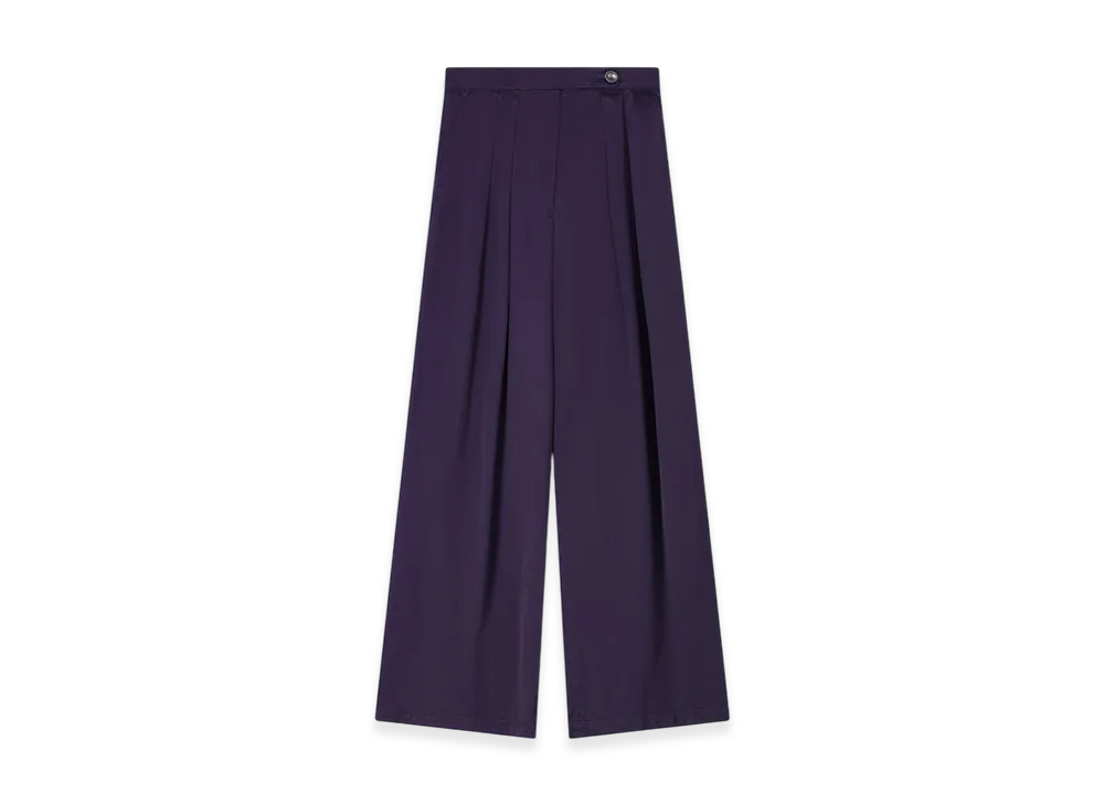 DRIES VAN NOTEN Women's Wide Pleated Pants "Indigo"