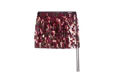 DRIES VAN NOTEN Women's Embellished Wrap Skirt "Burgundy"