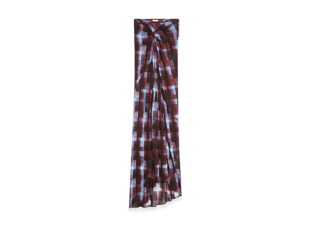 DRIES VAN NOTEN Women's Long Draped Skirt "Burgundy"