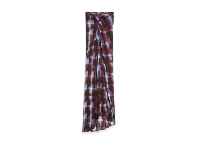 DRIES VAN NOTEN Women's Long Draped Skirt "Burgundy"