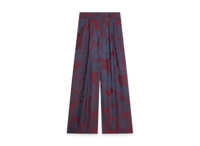 DRIES VAN NOTEN Women's Wide Pleated Pants "Burgundy"