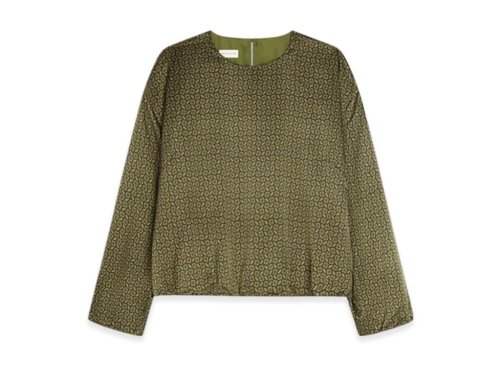 DRIES VAN NOTEN Women's Silk Cocoon Top "Khaki"