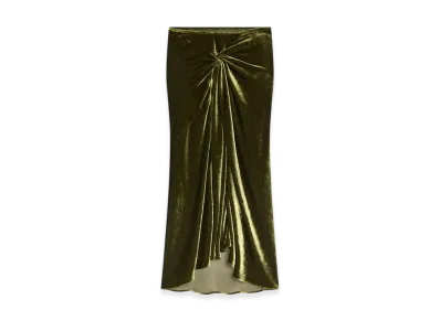 DRIES VAN NOTEN Women's Midi Draped Skirt "Khaki"