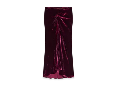 DRIES VAN NOTEN Women's Midi Draped Skirt "Violet"
