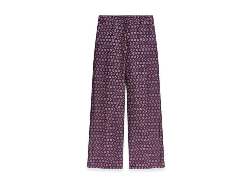 DRIES VAN NOTEN Women's Slouchy Jacquard Pants "Burgundy"