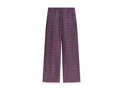 DRIES VAN NOTEN Women's Slouchy Jacquard Pants "Burgundy"
