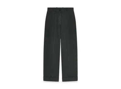 DRIES VAN NOTEN Women's Cuffed Cotton Pants "Dark green"