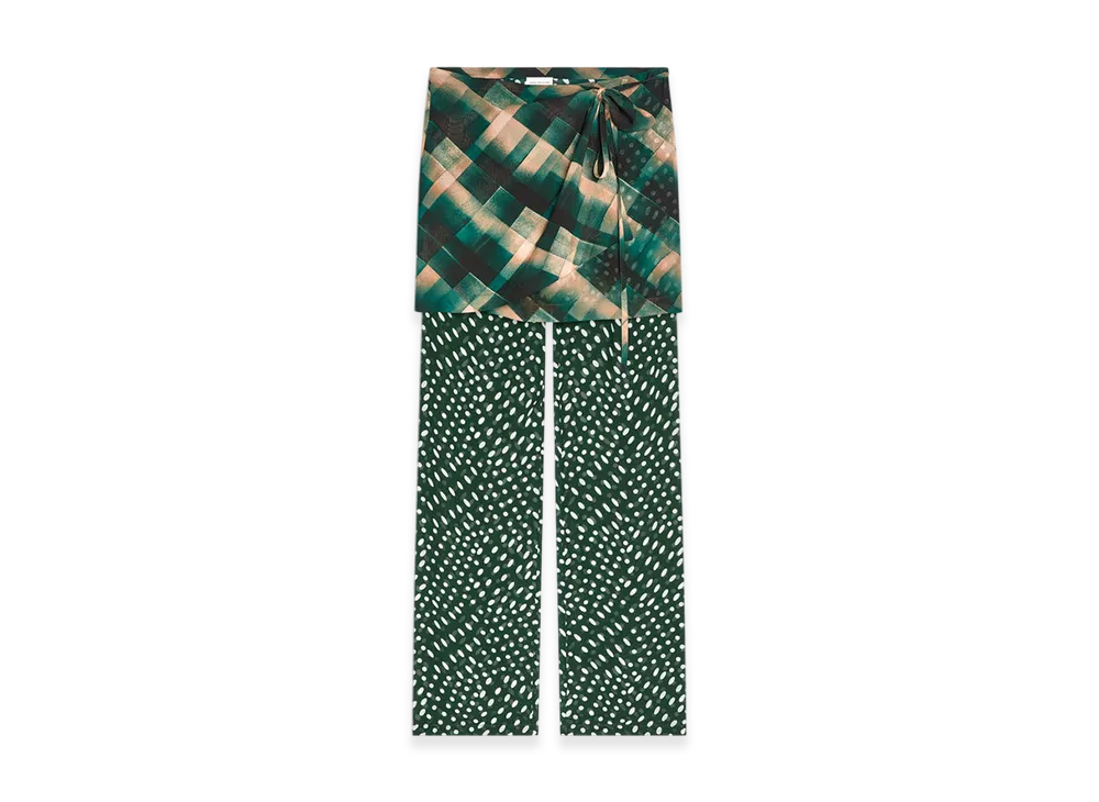 DRIES VAN NOTEN Women's Printed Skirt Pants "Bottle"