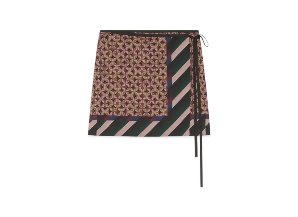DRIES VAN NOTEN Women's Printed Wrap Skirt "Dessin C"