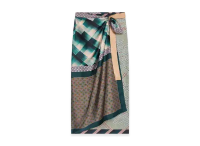 DRIES VAN NOTEN Women's Long Wrap Scarf-Skirt "Dessin A"