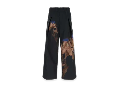 DRIES VAN NOTEN Wool Blend Pian Wide-Leg Pant "Black"