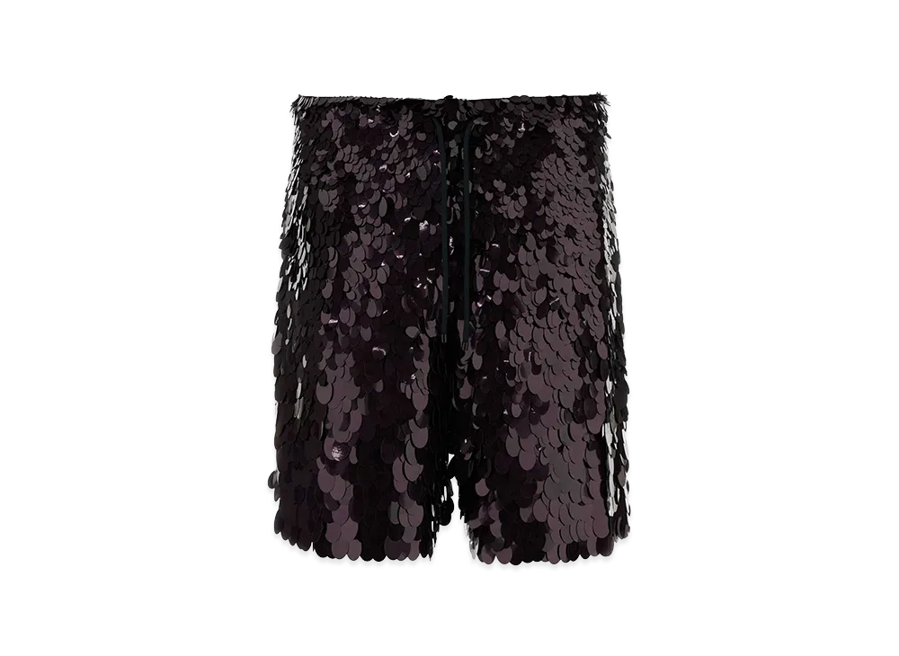 DRIES VAN NOTEN Embellished Crepe Piperi Bermuda Shorts "Bordeaux"