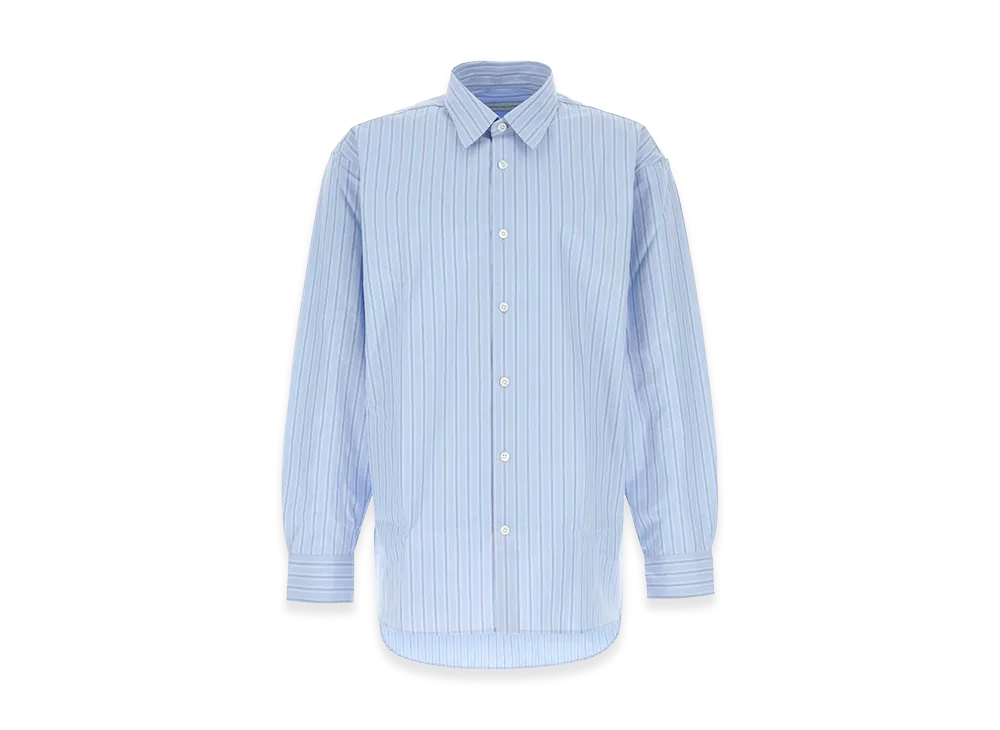 ドリスヴァンノッテン エンブロイダードポプリンクルームシャツ "ライトブルー"