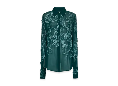 DRIES VAN NOTEN Women's Embroidered Shirt "Green"