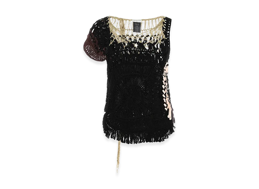 DRIES VAN NOTEN Women's Crochet Top "Black"