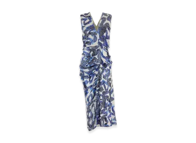 DRIES VAN NOTEN Women's 01430-Daring Emb 9315 W.W.Dress "Light Blue"