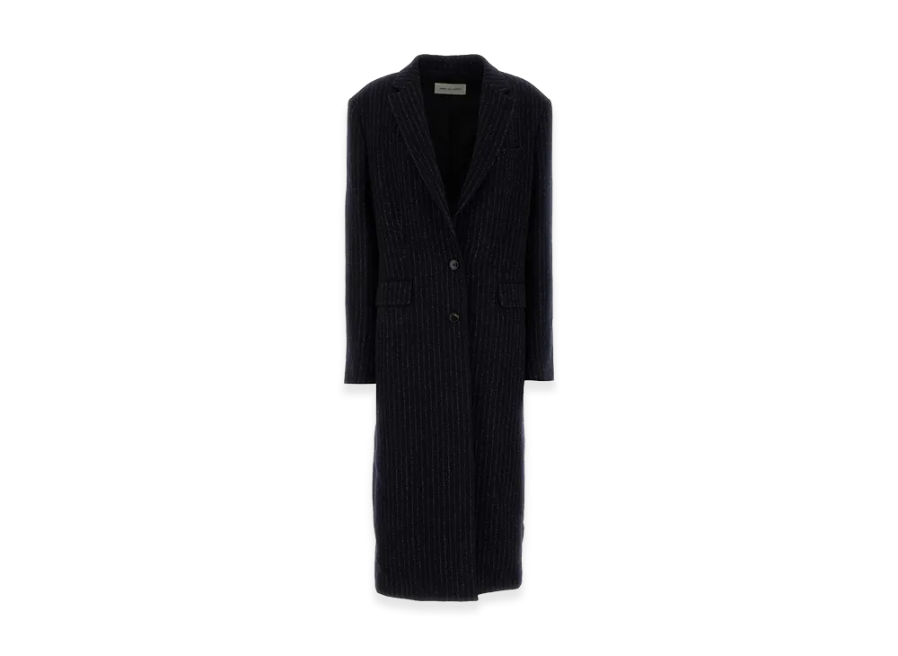 DRIES VAN NOTEN Women's Embroidered Wool Raftan Coat "Blue"