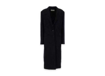 DRIES VAN NOTEN Women's Embroidered Wool Raftan Coat "Blue"