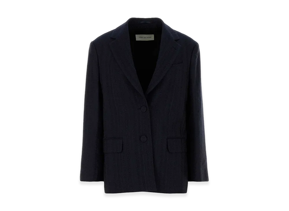 DRIES VAN NOTEN Women's Embroidered Wool Blend Birdys Blazer "Blue"
