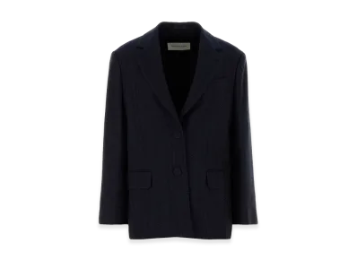 DRIES VAN NOTEN Women's Embroidered Wool Blend Birdys Blazer "Blue"