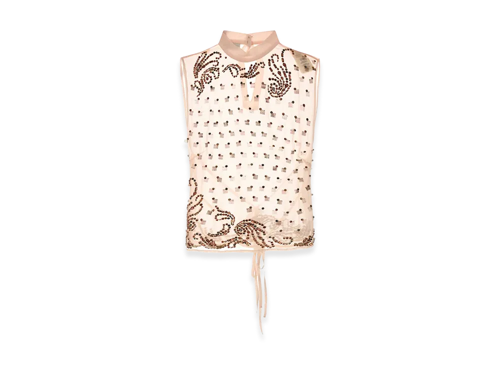 DRIES VAN NOTEN Women's Crepe Carmasa Top "Light Pink"