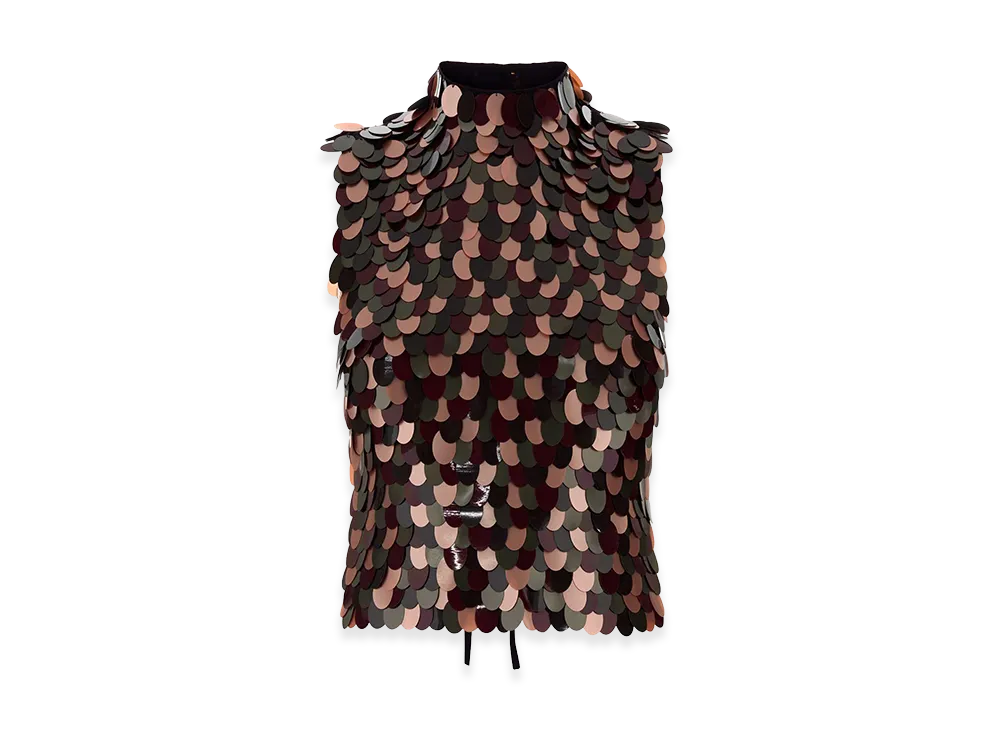 DRIES VAN NOTEN Women's Embellished Crepe Carmasa Top "Bordeaux"