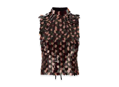 DRIES VAN NOTEN Women's Embellished Crepe Carmasa Top "Bordeaux"