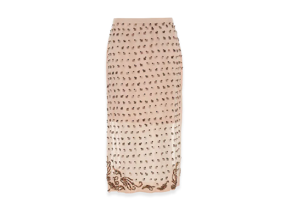 DRIES VAN NOTEN Women's Viscose Sokna Skirt "Pastel Pink"
