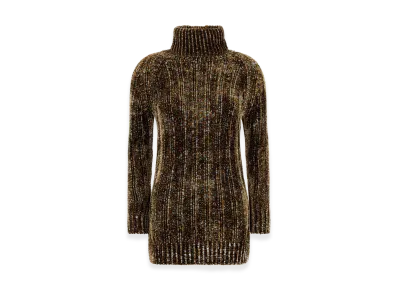DRIES VAN NOTEN Women's Chenille Tagic Sweater Dress "Gray/Multicolor"