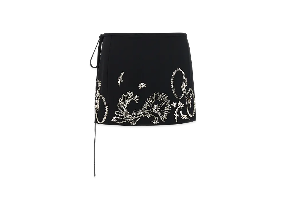 DRIES VAN NOTEN Women's Gabardine Gabrina Mini Skirt "Black"